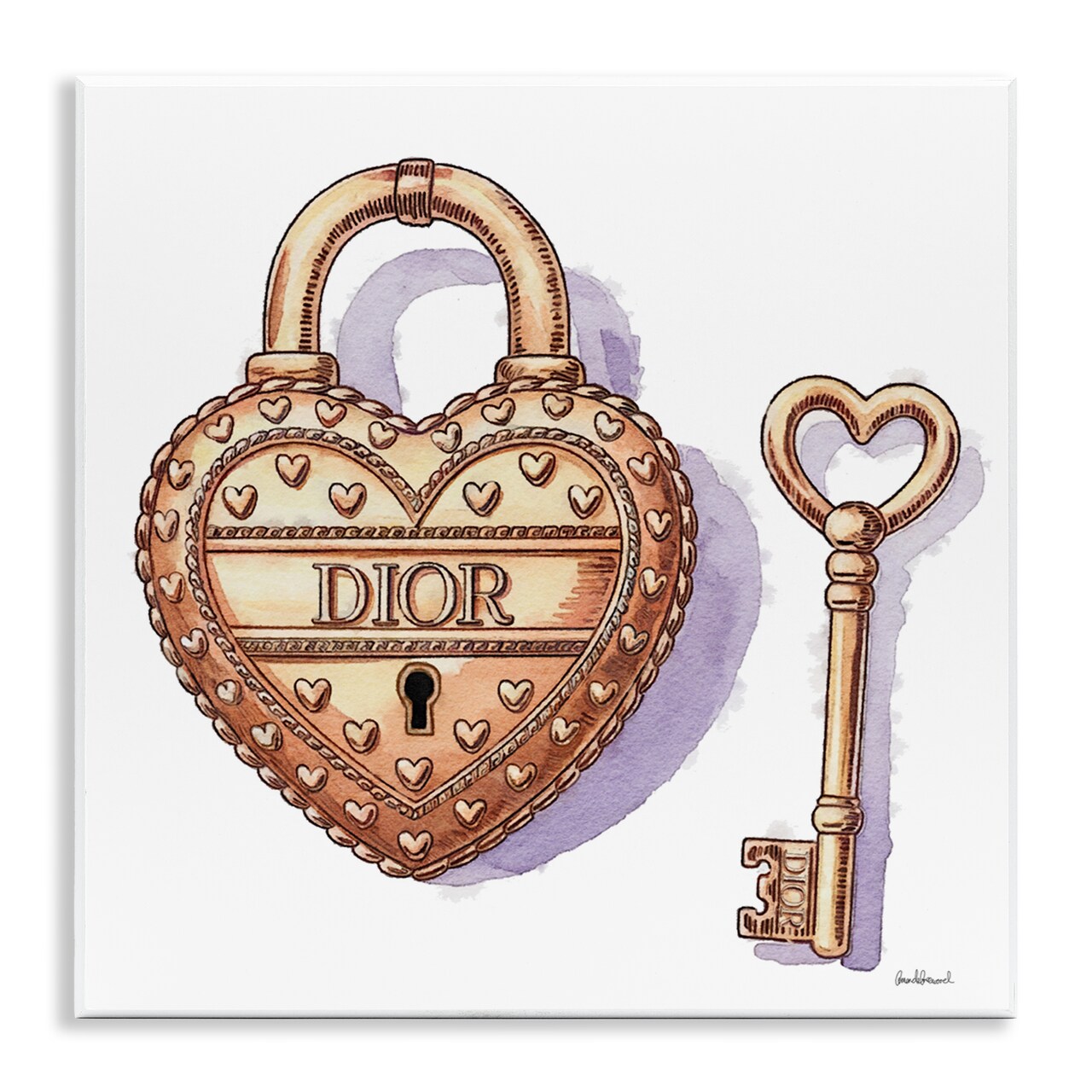Stupell Industries Glam Lock and Key Wall Plaque, design by Amanda Greenwood